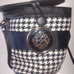braciano vintage houndstooth bucket bag small purse 90's